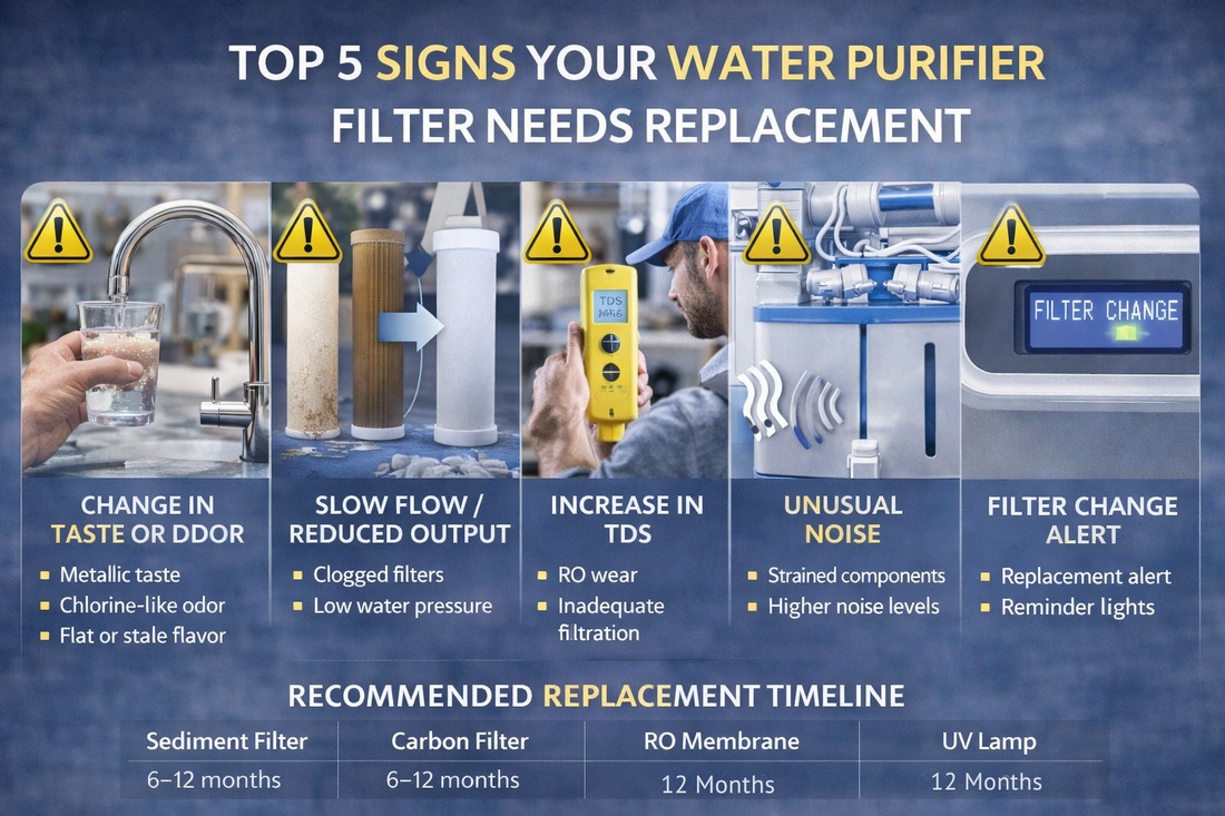 Top 5 Signs Your Water Purifier Filter Needs Replacement